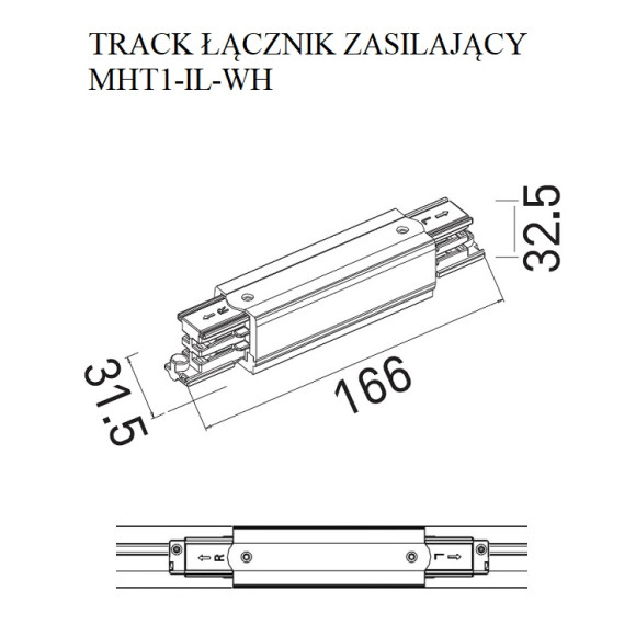 MAXLIGHT MHT1-IL-WH TRACK ŁĄCZNIK PROSTY ZASILAJĄCY BIAŁY MAXLIGHT MHT1-IL-WH TRACK ŁĄCZNIK PROSTY ZASILAJĄCY BIAŁY