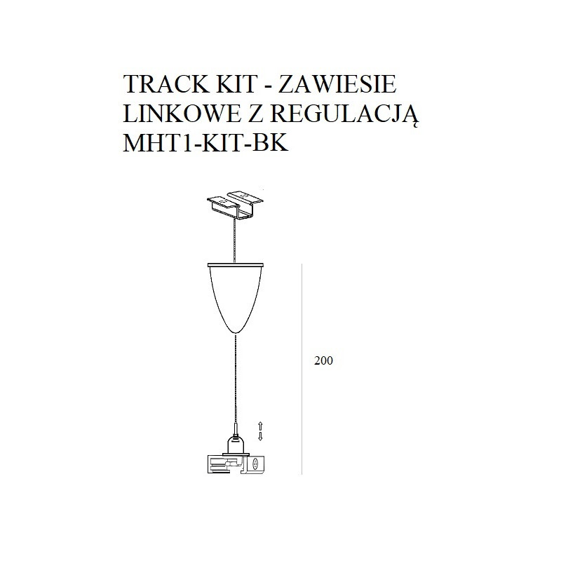 MAXLIGHT MHT1-KIT-BK TRACK KIT ZAWIESZENIE LINKOWE Z REGULAC