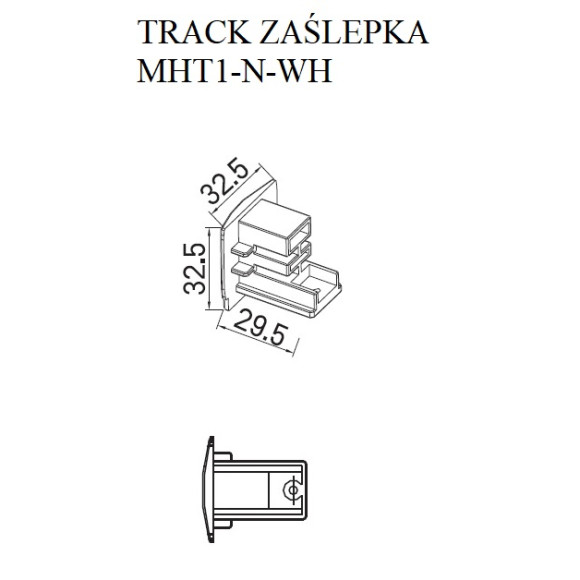 MaxLight | MAX MHT1-N-WH | zaślepka | szyna | biały