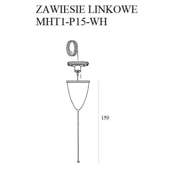 MAXLIGHT MHT1-P15-WH TRACK ZAWIESIE LINKOWE 1,5m białe z reg MAXLIGHT MHT1-P15-WH TRACK ZAWIESIE LINKOWE 1,5m białe z reg
