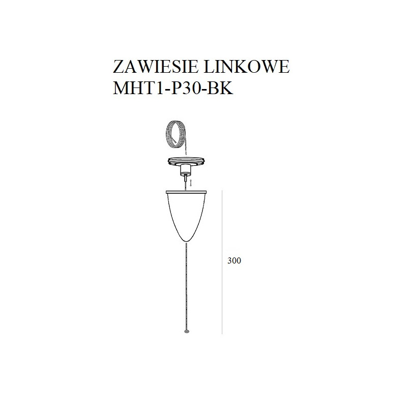 MAXLIGHT MHT1-P30-BK TRACK ZAWIESIE LINKOWE 3m czarne  z reg
