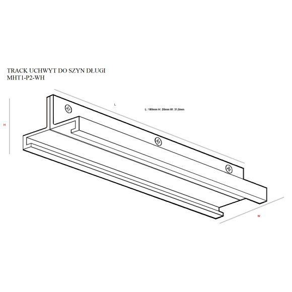 MaxLight | MAX MHT1-PFI 2-WH | szyna | 180 mm | biały | IP20
