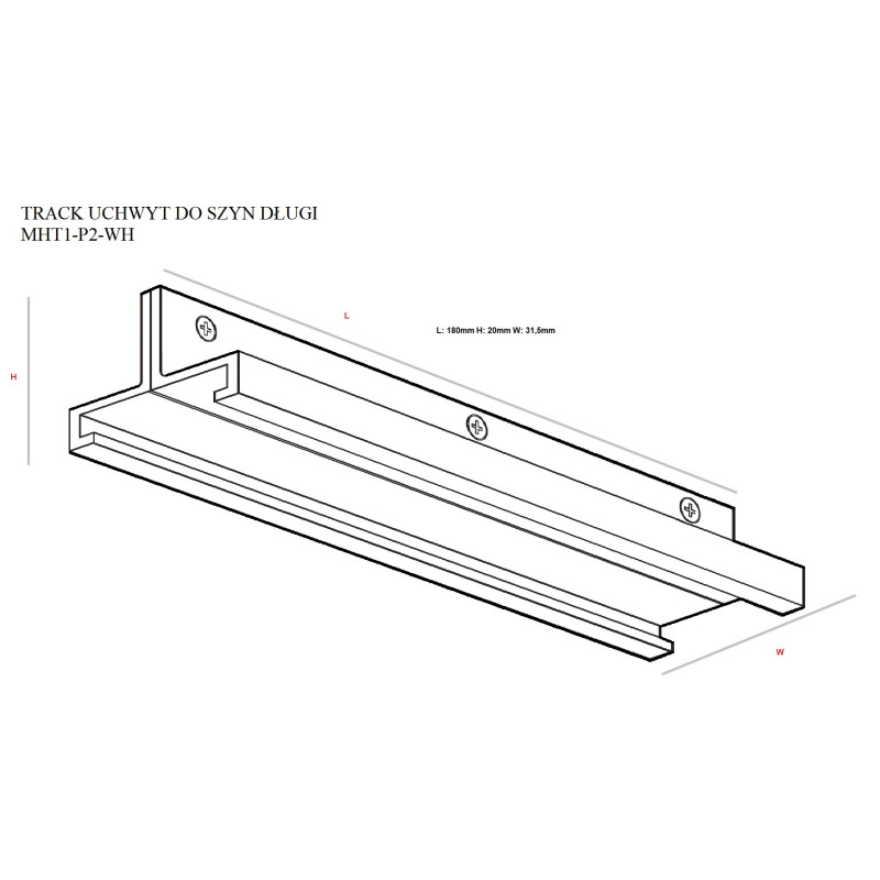 MaxLight | MAX MHT1-PFI 2-WH | szyna | 180 mm | biały | IP20
