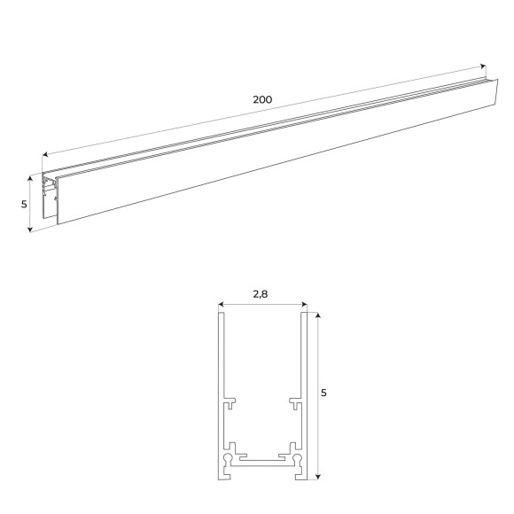 MaxLight | MAX MT0002 | szyna | 200 cm | czarny | IP20