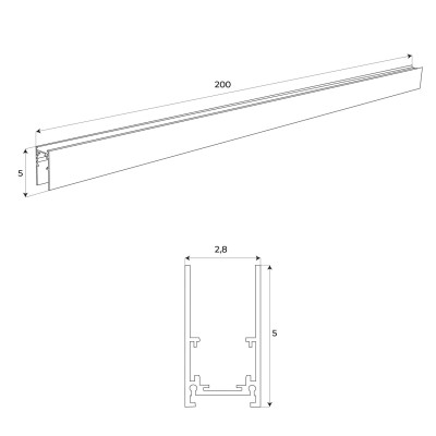 MAXLIGHT MT0002 SZYNA MAGNETYCZNA GŁĘBOKA, NATYNKOWA, 2 METR