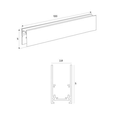 MAXLIGHT NT0002 Szynoprzewód MICRO11  czarny wpuszczany KG 2