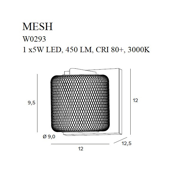 MAXLIGHT W0293 MESH | Kinkiet | IP20