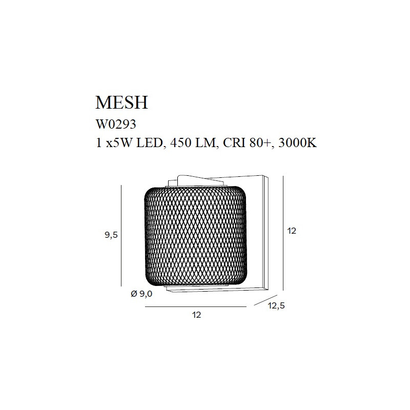 MAXLIGHT W0293 MESH | Kinkiet | IP20