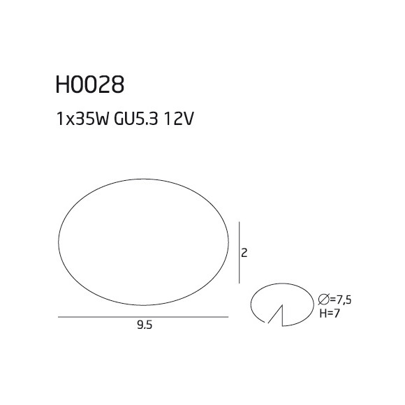 MAXLIGHT H0028 METALOWA | Oprawa wpustowa | 35 W | IP20