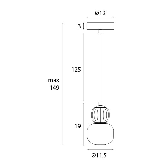 MAXLIGHT P0626 LAMPA WISZACA MODERN 5W, OPAL + DARK GREY MAXLIGHT P0626 LAMPA WISZACA MODERN 5W, OPAL + DARK GREY