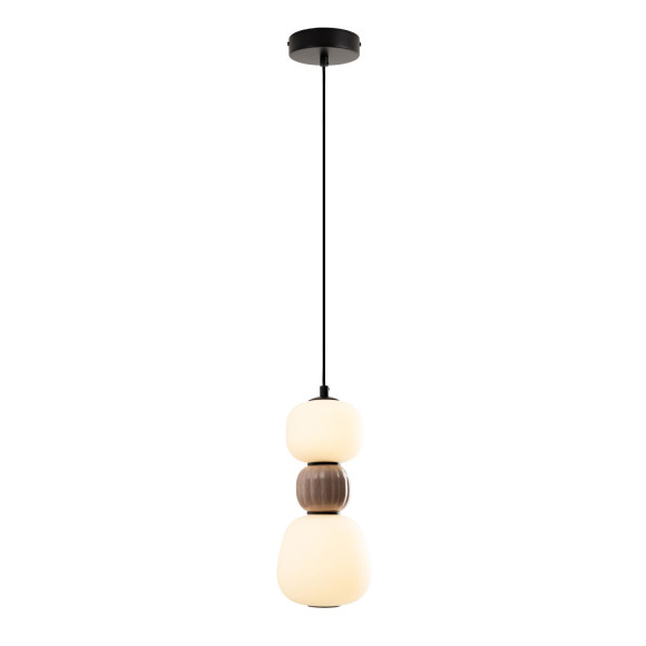 MAXLIGHT P0628 LAMPA WISZACA MODERN 13W, OPAL + MEDIUM BROWN