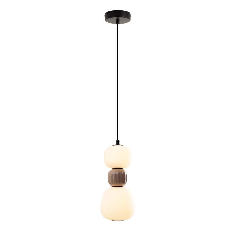 MAXLIGHT P0628 LAMPA WISZACA MODERN 13W, OPAL + MEDIUM BROWN