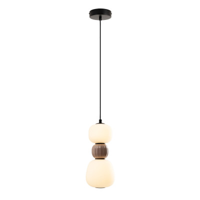 MAXLIGHT P0628 LAMPA WISZACA MODERN 13W, OPAL + MEDIUM BROWN
