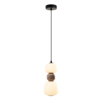 MAXLIGHT P0628 LAMPA WISZACA MODERN 13W, OPAL + MEDIUM BROWN
