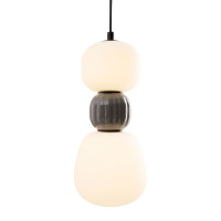 MAXLIGHT P0629 LAMPA WISZACA MODERN 13W, OPAL + DARK GREY