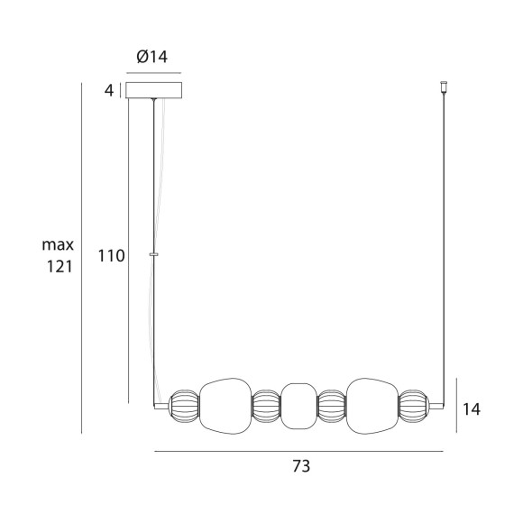 MAXLIGHT P0630 LAMPA WISZACA MODERN | Lampa | 28 W | CZARNY