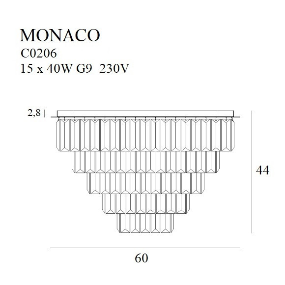 MAXLIGHT C0206 MONACO | Plafon | IP20 | złoty