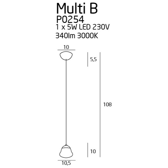 MAXLIGHT P0254 MULTI B | Lampa wisząca | 5 W | IP20 | biały