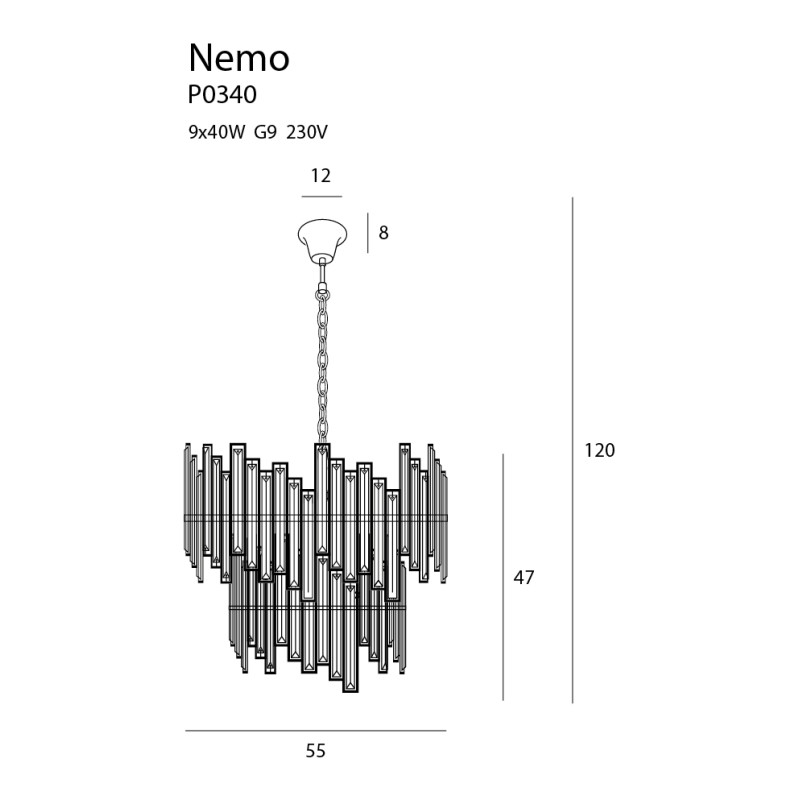 MAXLIGHT P0340 NEMO | Lampa wisząca | IP20 | Chrom