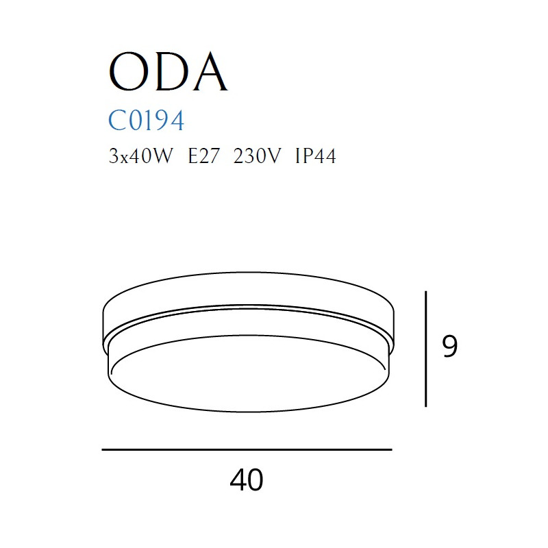 MAXLIGHT C0194 ODA CZARNA | Lampa sufitowa | 4 | IP44 | Czarny