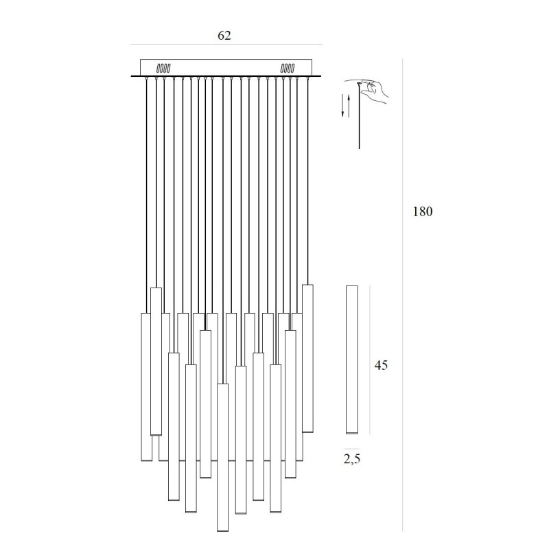MAXLIGHT P0476D ORGANIC 33x1 | Lampa wisząca | 45 W | IP20