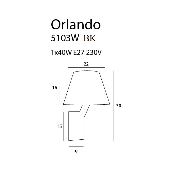 MAXLIGHT 5103W/BLNM KINKIET ORLANDO CZARNY SATYNA | E27 MAXLIGHT 5103W/BLNM KINKIET ORLANDO CZARNY SATYNA | E27