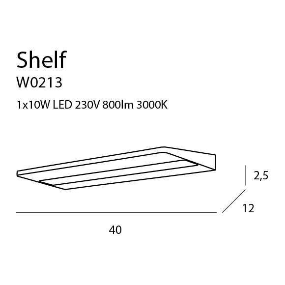 MAXLIGHT W0213 KINKIET SHELF, 10W | LED ZINTEGROWANY MAXLIGHT W0213 KINKIET SHELF, 10W | LED ZINTEGROWANY