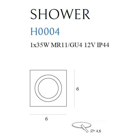 MAXLIGHT H0004 OPRAWA WPUSTOWA SHOWER IP54 | GU4/MR11 MAXLIGHT H0004 OPRAWA WPUSTOWA SHOWER IP54 | GU4/MR11
