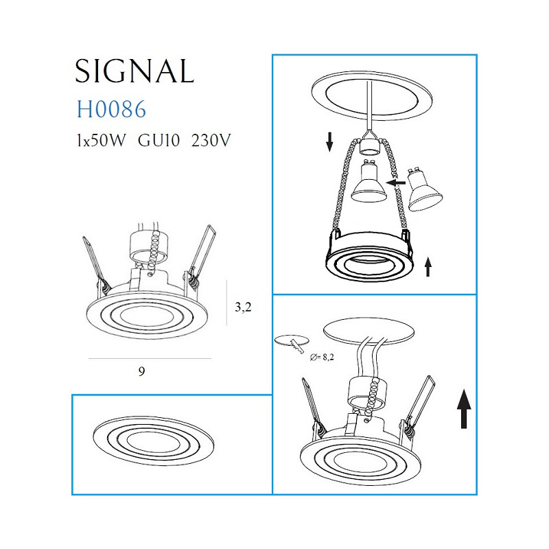 MAXLIGHT H0086 OPRAWA PODTYNKOWA SIGNAL | Lampa | IP20