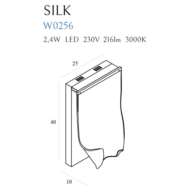 MAXLIGHT W0256 SILK | Kinkiet | IP20 | chrom