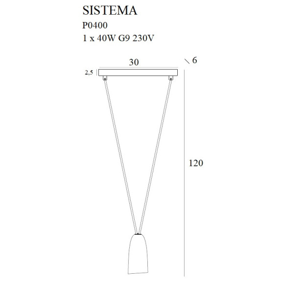 MAXLIGHT P0400 LAMPA WISZĄCA SISTEMA I | G9 | 40.0 W | IP20 MAXLIGHT P0400 LAMPA WISZĄCA SISTEMA I | G9 | 40.0 W | IP20