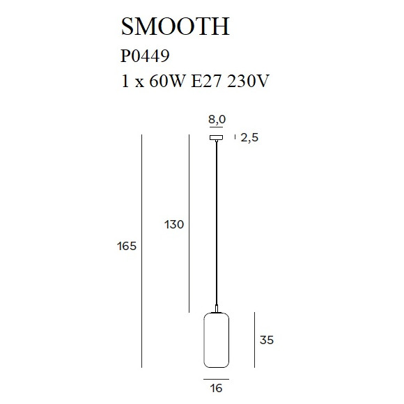 MAXLIGHT P0449 SMOOTH | Lampa wisząca | IP20
