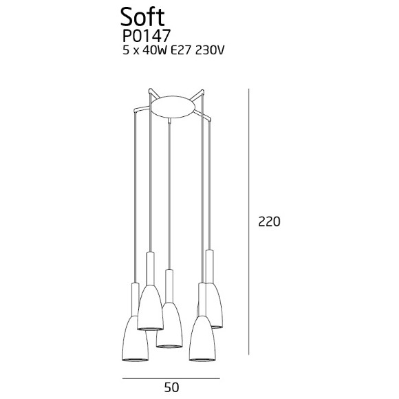 MAXLIGHT P0147 SOFT 5 | Lampa wisząca | IP20