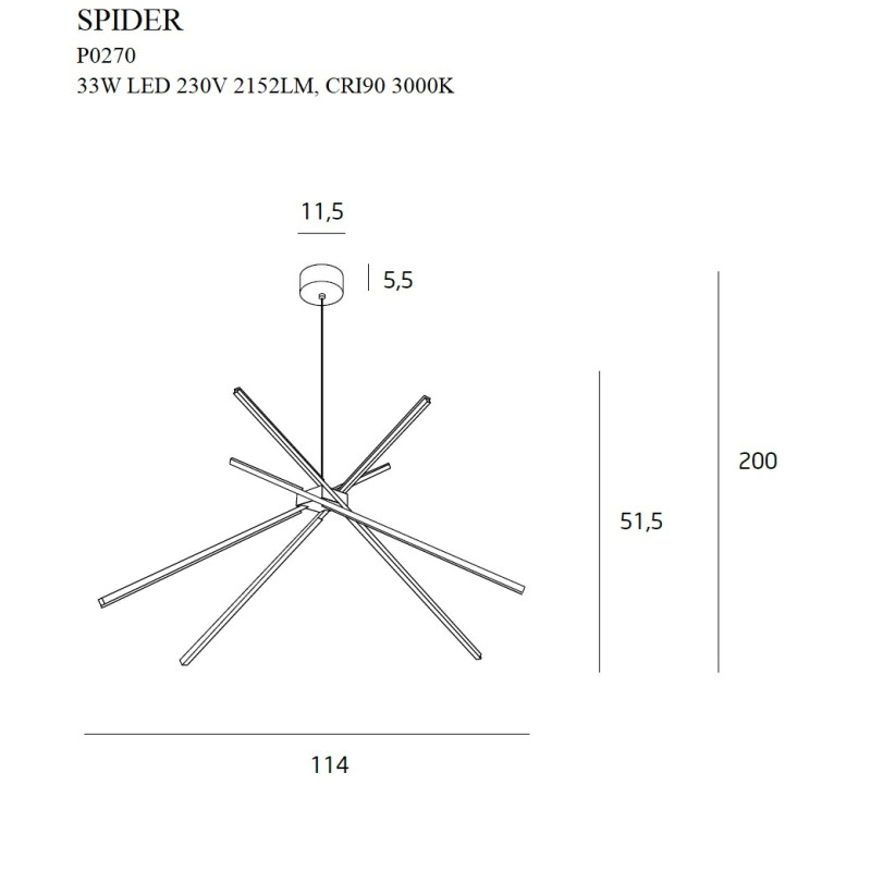 MAXLIGHT P0270 LAMPA WISZĄCA SPIDER | LED ZINTEGROWANY