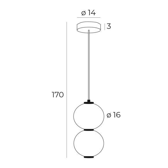 MAXLIGHT P0469 TAMA | Lampa wisząca | 16 W | IP20