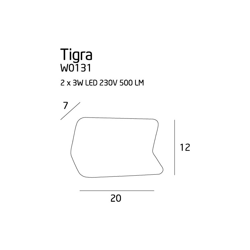 MAXLIGHT W0131 KINKIET TIGRA I BIAŁY, 2x3W MAXLIGHT W0131 KINKIET TIGRA I BIAŁY, 2x3W