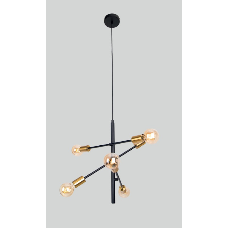 MAXLIGHT P0397 TODI VI | Lampa wisząca | IP20 | Czarny+złoty