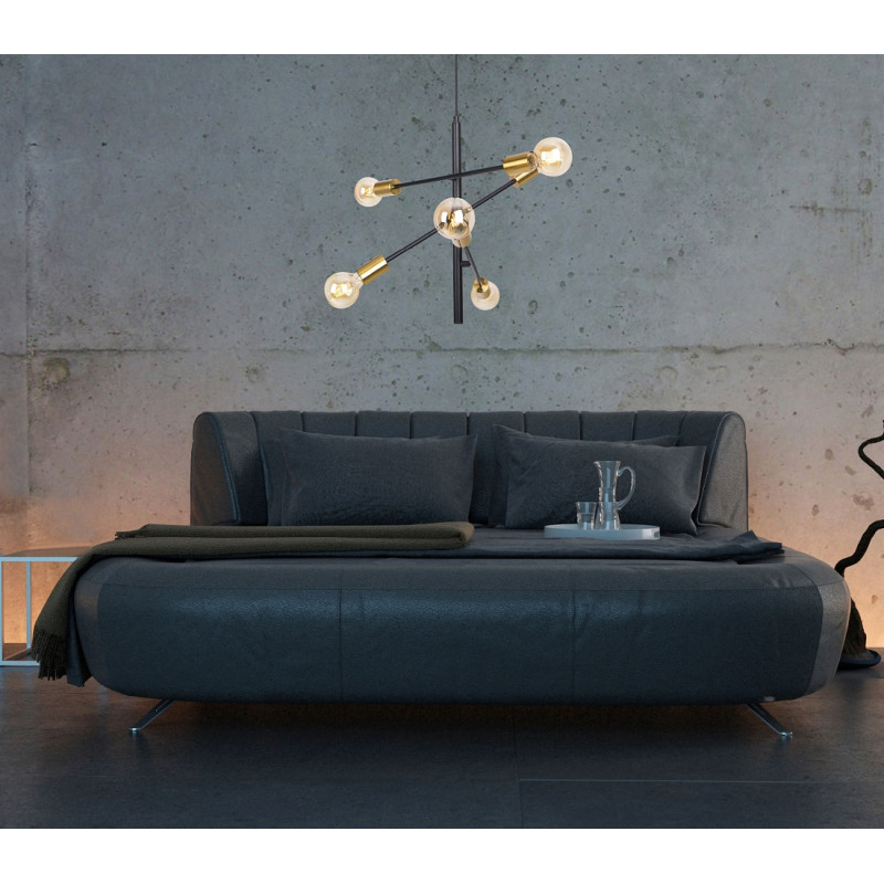 MAXLIGHT P0397 TODI VI | Lampa wisząca | IP20 | Czarny+złoty