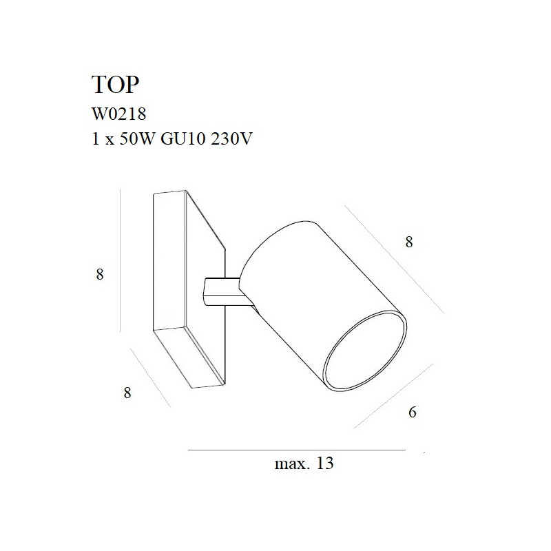 MAXLIGHT W0218 KINKIET TOP1 BIAŁY | GU10 | 50.0 W | IP20
