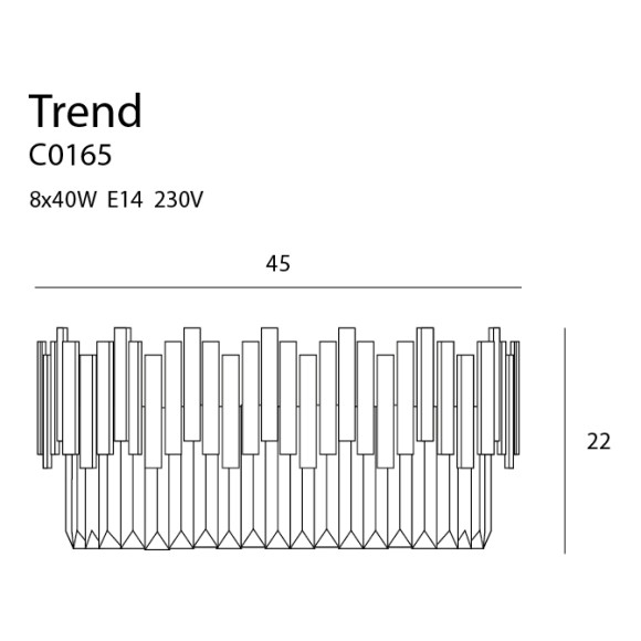MAXLIGHT C0165 TREND 45cm | Plafon | IP20 | Złoty