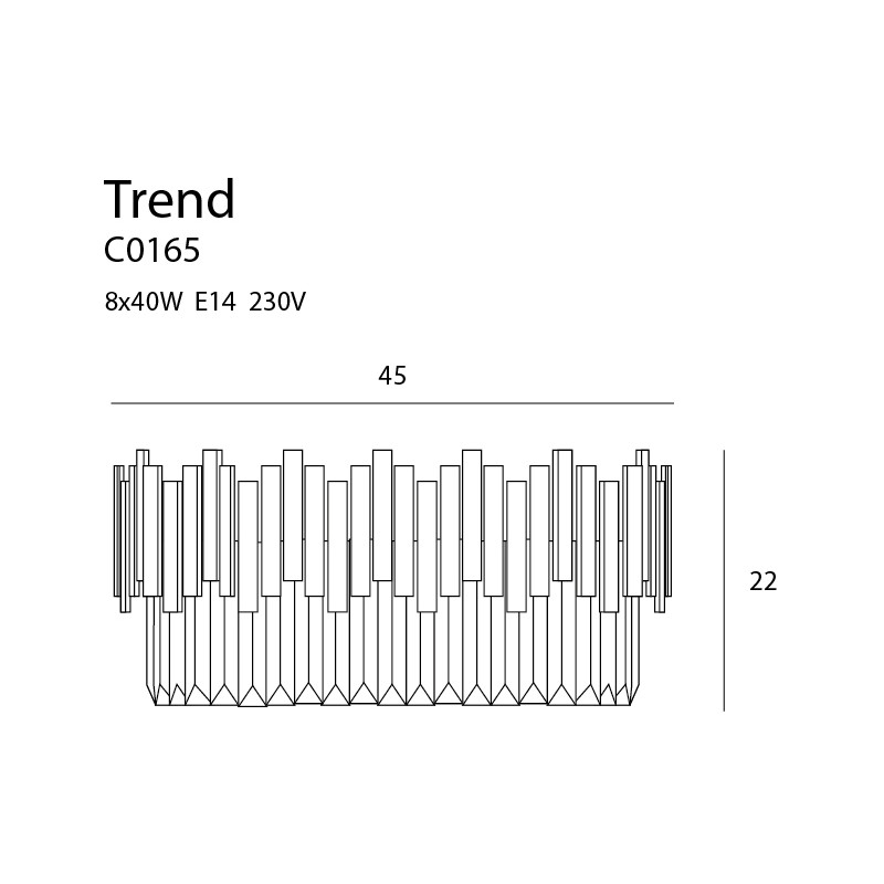 MAXLIGHT C0165 TREND 45cm | Plafon | IP20 | Złoty