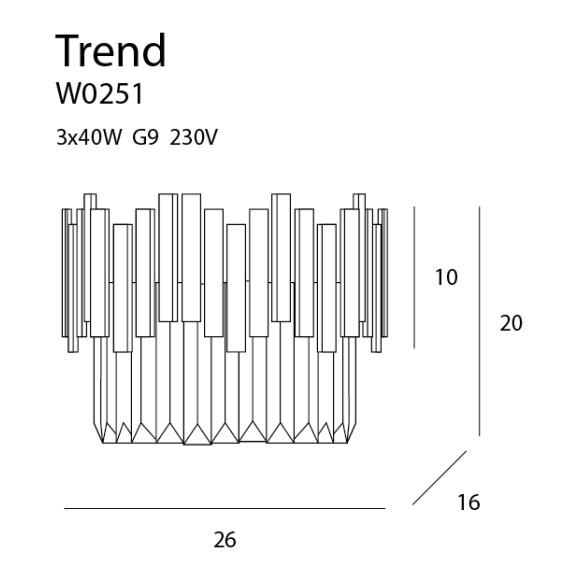 MAXLIGHT W0251 TREND | Kinkiet | IP20 | Złoty