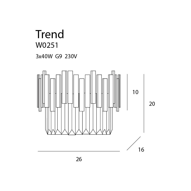 MAXLIGHT W0251 TREND | Kinkiet | IP20 | Złoty