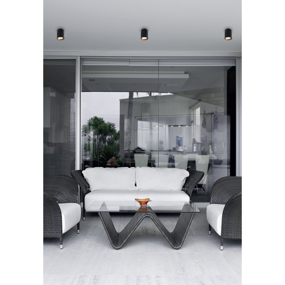 MAXLIGHT C0211 LAMPA SUFITOWA TUB OKRĄGŁY CZARNY + PIERŚCIEŃ