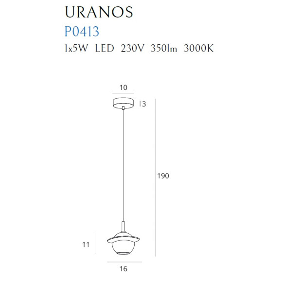 MAXLIGHT P0413 URANOS | Lampa wisząca | 5 W | IP20