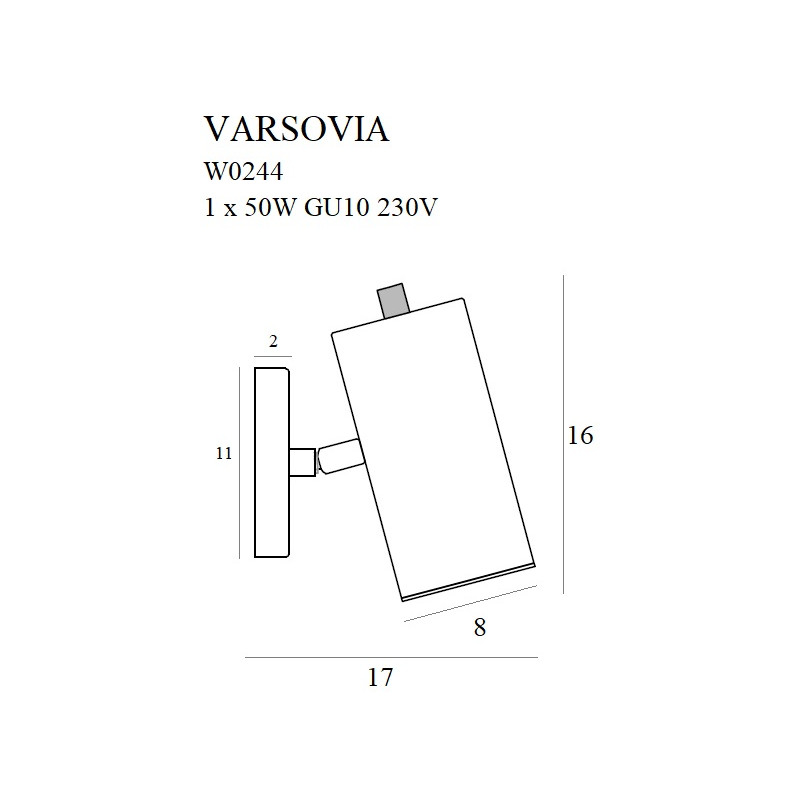 MAXLIGHT W0244 KINKIET VARSOVIA KRÓTKI | GU10 | 50.0 W