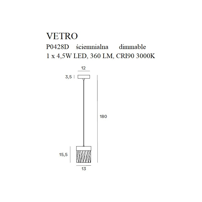 MAXLIGHT P0428D LAMPA WISZĄCA VETRO | LED ZINTEGROWANY