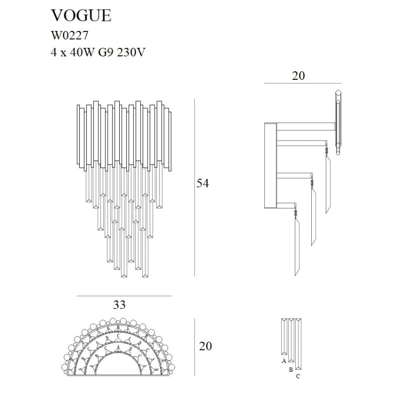 MAXLIGHT W0227 VOGUE | Kinkiet | IP20 | złoty