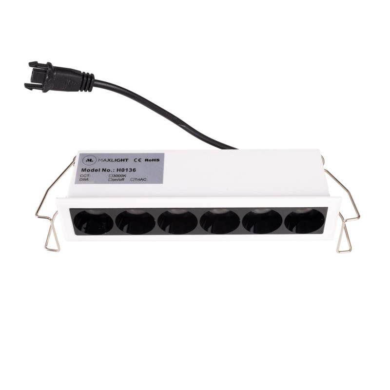 MAXLIGHT H0136 X | Oprawa wpustowa | 8 W | IP20 | BIAŁY+CZARNY