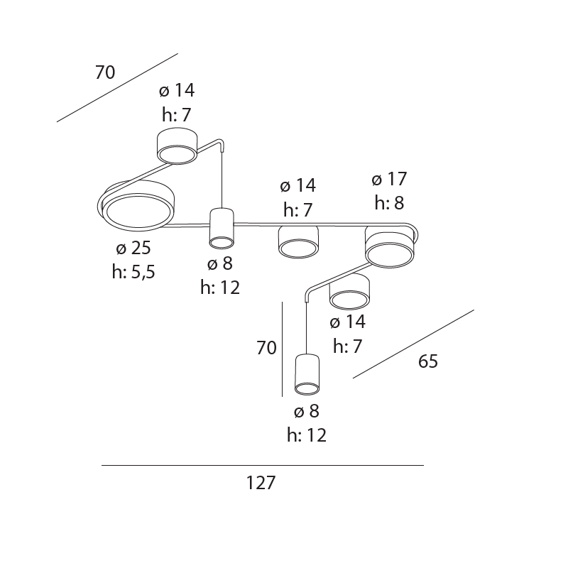 MAXLIGHT C0249 ZUMAIA I | Lampa sufitowa | 42 W | IP20 | CZARNY